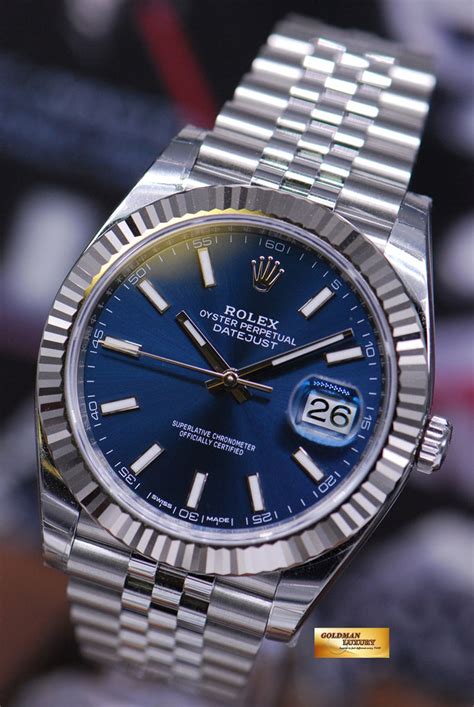 rolex oyster perpetual datejust 41 blue dial|Mehr.